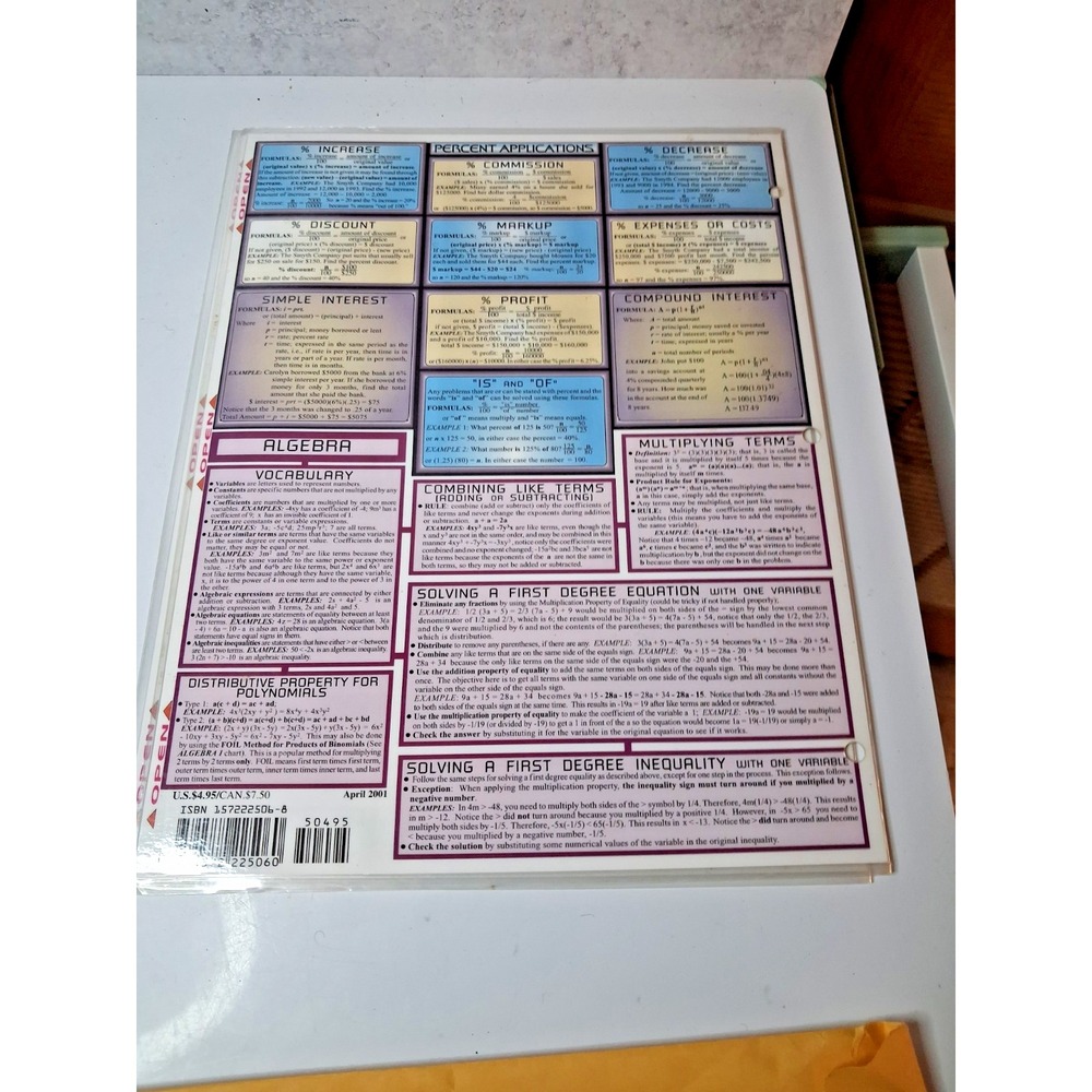 BarCharts QuickStudy Academic Laminated Reference Guide - Math or Chemistry - Picture 5 of 6